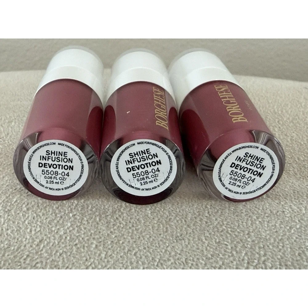 Borghese Roma‎ Shine infusion Lip Gloss DEVOTION set 3 x .08oz 2.25ml